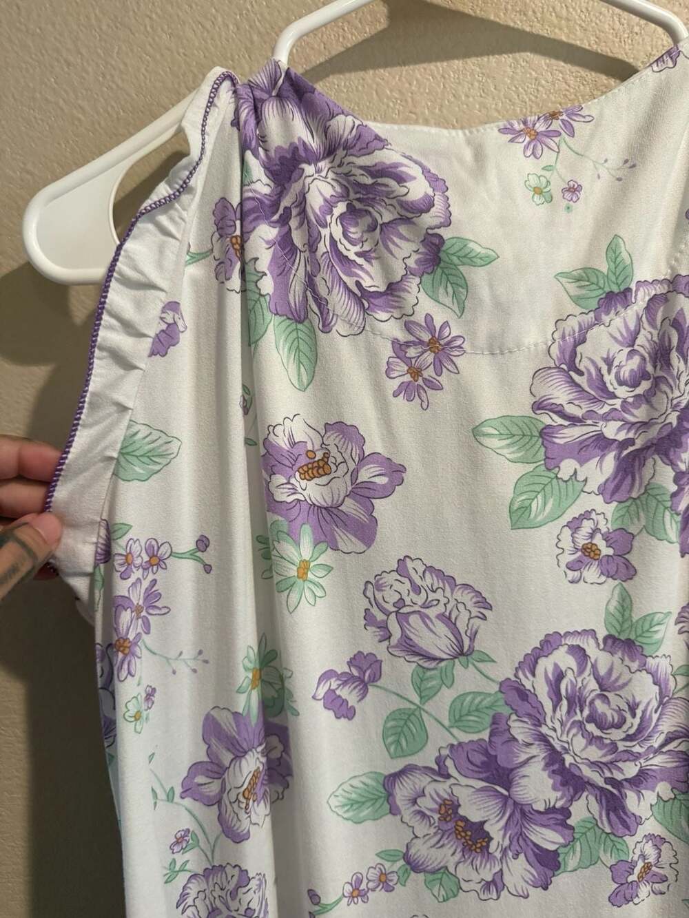 Lati Fashion Vibtage Intimates Floral Sleeveless Nightgown/Duster Sz.M - Picture 7 of 7